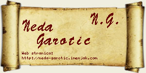 Neda Garotić vizit kartica